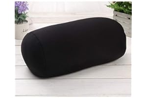 Daynecety – Nackenrolle/Kissen mit Mini-Mikroperlen, Lendenwirbelsäule-Rolle, Nackenkissen, Kissen für Reisen, Schlafen, Baden, Betten, Massage, Yoga, Fuß-Bein-Stütze Schwarz