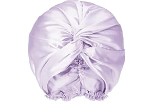 ‎TOWNSSILK townssilk 100% Mulberry Silk Women's Night Cap, 16 Momme Sleep Cap, Silk Shower Cap, Good for Hair, Protects Hair, Silk Night Cap, Double Layer, Lavender