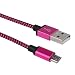Produktbild Micro USB Kabel [1m] 2.4A USB Ladekabel - Schnellladekabel mit Aluminum Kopf Kompatibel für Android Smartphones, Samsung, HTC, Sony, Nexus und mehr,JSxhisxnuid (Hot Pink)