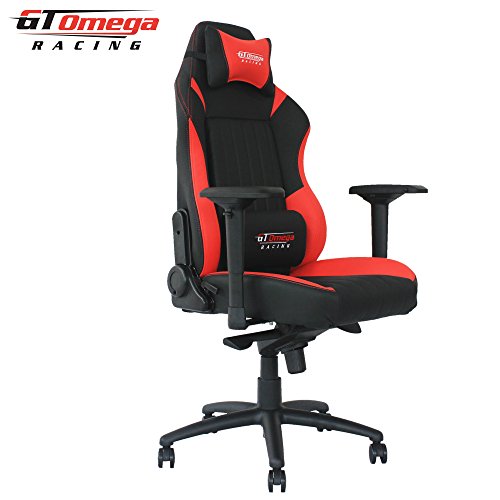 GT Omega EVO XL Racing Office Chair Black and Red Leather Esport Gaming seat