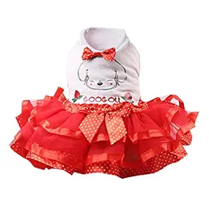 puseky Pet Dress Dog Cat Tutu Skirt Clothes Puppy Doggie Cat Tutu Dress for Small Dogs Cats