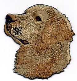 Embroidered Iron On / Sew On Patch Golden Retriever