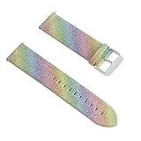 Erstklassiges Uhrenarmband aus glänzendem Leder von Beisoug Bling für Samsung Galaxy Watch 46mm