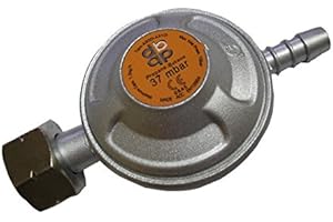 BRADAS Régulateur de bouteille de gaz butane 37 mbar 1/2 connexion BSP – Compatible avec bouteille à vis Calor
