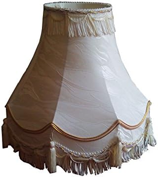 12", 14", 16", 18", 22" Double Scallop Ivory Cream Tassel Light Shades (14")