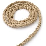 20M 4-Ply Natural Thick Jute String Strong Hemp Rope 6mm Craft Twine for DIY &amp; Arts Crafts, Christmas Gift Packing, Gardening and Floristry, Garden Bundling (64 Feet)