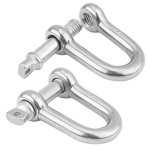 KIMISS Bouton Pression Pivotant en acier Inoxydable Manilles pour le camping, la randonnée et d'autres sports en plein air(M8)