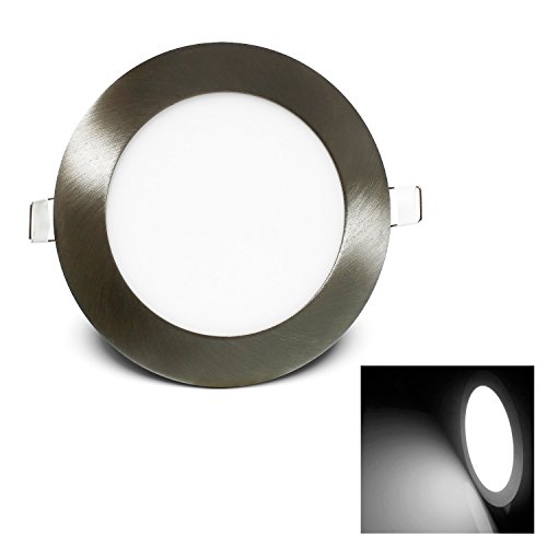 BAODE LED PANEL, Ultraslim da Incasso, Incasso da Incasso Apparecchio 9W Dimmerabile in Argento Satinato Lampada da Soffitto Bianco Freddo Ø150mm da Incasso (1 x Pack)