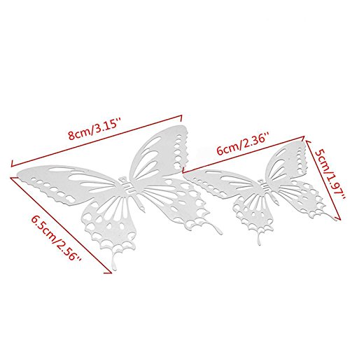 10 Stück 3D Edelstahl Schmetterling Aufkleber Spiegel Wandtattoo DIY Hängen Dekor (A) - 4