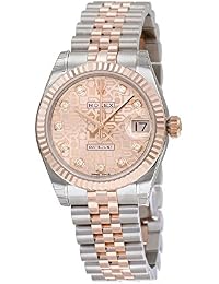 Rolex Women's 31mm Two Tone Steel Bracelet & Case Sapphire Crystal Automatic Pink Dial Watch m178271-0012
