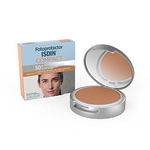 Fotoprotector ISDIN Compact Bronce SPF 50+ 10g | Cobertura natural de larga duración | Apto para todo tipo de pieles