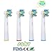 Produktbild 4 stk (1 x 4) Sohv® Zahnbürste geht Ersatz Kompatibel mit Oral-B Floss Action EB25-4/SB-25A,Komplett kompatibel mit den folgenden Griffen elektrischer Zahnbürsten : Vitality Precision Clean, Vitality Floss Action, Vitality Sensitive, Vitality Pro White, Vitality Dual Clean, Vitality White and Clean, Professional Care, Triumph, Advance Power, TriZone, Smart Serie.