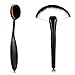 Start makers® Oval Makeup Brush Toothbrush Curve Foundation Brushes- Pro Large Fan Makeup Powder Brush - Face Contour Blusher Highlighter Bronzer Set - Cosmetics Brushes Cleaner Glove - Makeup Sponge