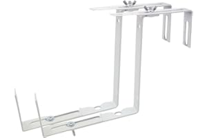 BURI Juego de 2 colgadores para plantas, ganchos de pared, macetas, jardineras, soportes para maceta, soporte para barandilla, balcón, soporte ajustable, maceta para balcón, color: blanco