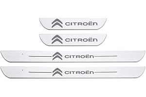 SANQIUTOU Acciaio Inox Battitacco per Auto Sticker Protezione Davanzale della Porta Protezione AntiGraffio Soglia Styling per Citroen C3 C3 aircross 2002-2022, 4 Pezzi