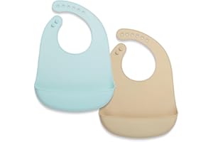 Lilly Moon Silikon Lätzchen Baby, BPA-frei wasserdicht mit Auffangschale, Baby Latz abwaschbar, Silikon Babylätzchen und Kleinkinder Jungen und Mädchen, Babyzubehör