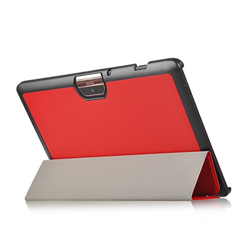 Acer Iconia One 10 B3-A30 Hülle, IVSO Ultra Schlank Superleicht Ständer Slim Leder zubehör Schutzhülle für Acer Iconia One 10 (B3-A30) 25,7 cm (10,1 Zoll HD) Tablet-PC perfekt geeignet (Für Acer Iconia One 10 (B3-A30), Rot) - 4