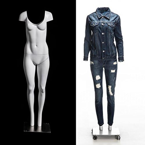 Qubeat Window mannequin Female Matt White Ghost with removable neckline perfect for product photography