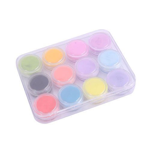 SODIAL(TM) 12 Mix Colors Acrylic Powder Builder Nail Art Set