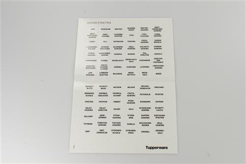TUPPERWARE Etiketten Gewürz-Etiketten grau dunkelgrau NEU Klebeetiketten E17 14990 - 2