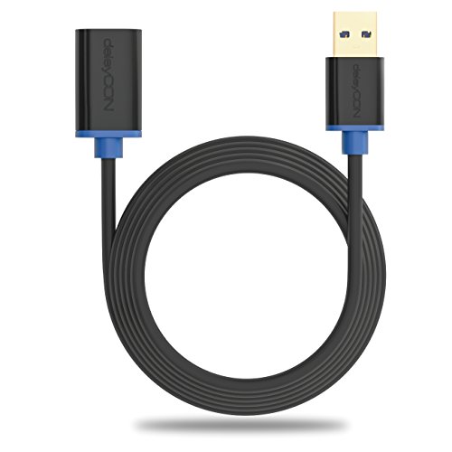 deleyCON [3m] USB 3.0 Super Speed Kabel – USB 3.0 Verlängerungskabel – USB A-Stecker zu USB A-Buchse – USB 3.0 Super Speed Technologie – Übertragungsraten bis zu 5Gbit/s – geschirmtes, flexibles PREMIUM USB 3.0 Kabel – schnelle und sichere Datenübertragung – abwärtskompatibel zu USB 2.0 / USB 1.1 – Farbe: Schwarz/Blau - 4