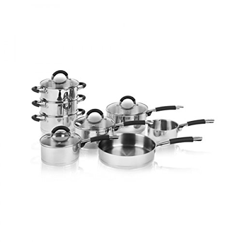 Swan 8pce Stainless Steel Pan Set with Silicone Handles