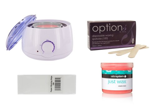 All in one waxing kit With creme Wax wax heater strips and spatulas wax kit