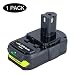 Produktbild Biswaye Ryobi 18V Ersatzakku f¨¹r RYOBI One Plus RB18L25 RB18L50 P108 P104 P103 Kompakter Lithium-Ionen-Akku (2,5Ah£©