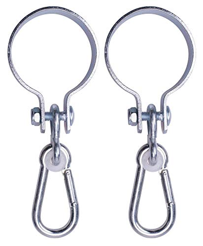 Danto - Juego de 2 ganchos de columpio de acero galvanizado con mosquetón, acero, 8 cm