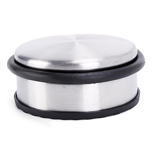 Oxid7 Türstopper flach ca. 10x4cm Edelstahl- Türpuffer mit ca. 1,2kg für schwere Türen – Edelstahl-Design Tür Stopper Halter Puffer – Set 4 Stück - 4