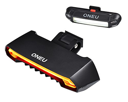 ONEU LED Fahrradlicht Sets,Frontlichter & LED Fahrrad Rücklicht Intelligent LED Fahrradbeleuchtung Wasserdicht Lion Wiederaufladbare Fahrradlicht mit Funk-Fernbedienung Blinklicht Indikatoren
