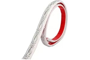 HY HAOYING ITTA 2,2 cm x 3 m flexible Zierleiste, selbstklebend, abziehen und aufkleben, Diamantform, für Schrankkanten, Wandkanten, Türen, Spiegelrahmen, Heimdekoration (Weiß und Silber)