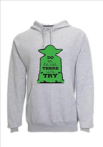 TINCURI Sweatshirt Unisex. Star Wars. Master Yoda. The Last Jedi. Do OR Do Not, There Is No Try (XXL)
