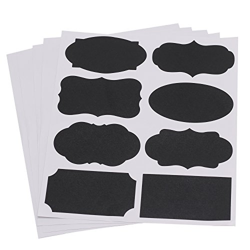 Pinzhi 40x Schwarze Wiederverwendbar Kitchen Labels Küchen Tafelaufkleber - 2