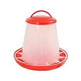 Pwtchenty PoignéE En Plastique De Couvercle Volaille Poulet Poussin Poussette 6.0Kg Abreuvoir Pour Poule, Avec à Feeder Poule Caille Mangeoire
