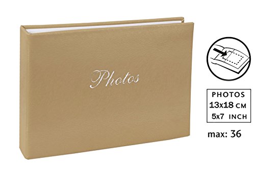 Soft Touch Fotoalbum für 36 Fotos in 13x18 cm Einsteck Foto Album Kunstleder: Farbe: Beige
