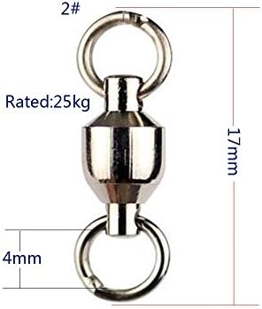 20pcs Heavy Duty Ball Bearing 2 # Swivel split Rings for Sea Fishing