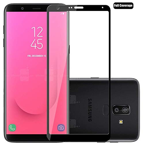 Preisvergleich Produktbild Voviqi Samsung Galaxy J6 Plus Panzerglas, Hüllenfreundlich Vollständige Abdeckung Schutzfolie gehärtetem Folie Blasenfrei Abdeckung Displayschutzfolie für Samsung Galaxy J6 Plus Galaxy J6+ Schwarz