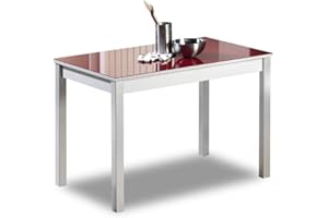 ASTIMESA Mesa de Cocina, Metal, Rojo, 90x50cm