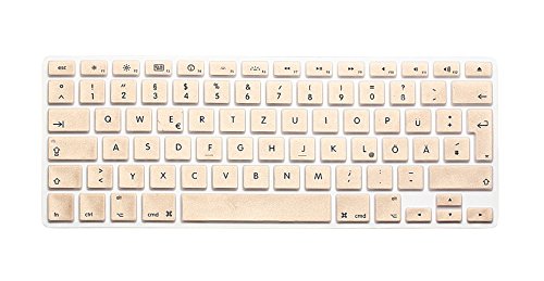 Se7enline Silikon QWERTZ Tastaturschutz (EU Deutsche Tastatur Gestaltung/Layout) für Apple MacBook Air/ Pro/ Pro Retina 13″/15″/17″ Zoll in Champagner Gold-Champagne gold - 2