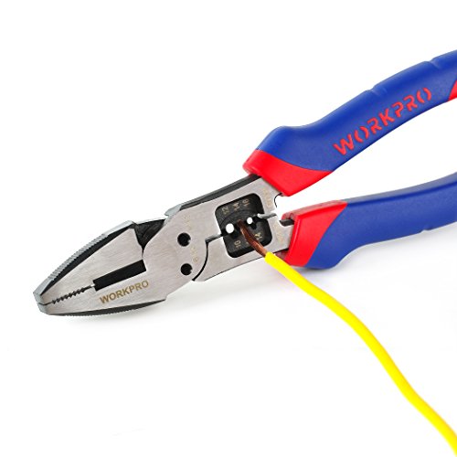 WORKPRO Allzweck Kombizange 200mm mit Mehrkomponenten-Hüllen, Multifunktionale Stripper Zange - 3