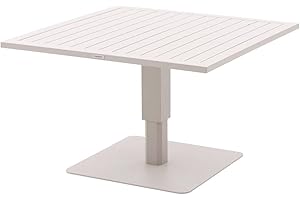 Hespéride - Table de Jardin relevable carrée salimia Avoine 110 x 110 x 69cm en Aluminium
