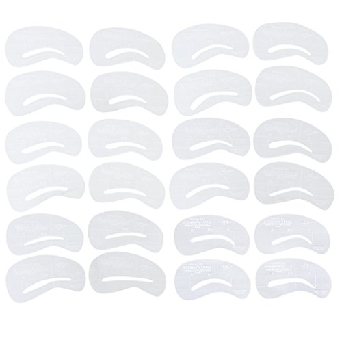 Manchester Case 6 Sets of Eyebrow Stencils Eye Brow Grooming Shaping Kit Makeup Beauty Tool---24 Styles