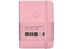 Antartik CUADERNO CON GOMILLA NOTES TAPA DURA A7 HOJAS LISAS ROSA PASTEL 80 HOJAS 80 GR FSC
