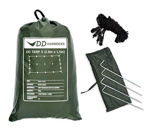DD Tarp S - Cubierta Ultraligero, compacto camping/. Múltiples opciones de montaje, Olive Green