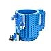 Produktbild VANUODA Build on Brick Mug, Building Blocks Tasse Puzzle Becher, Vatertag Weihnachten Geschenk Idee, Kompatibel für Lego (Blau)