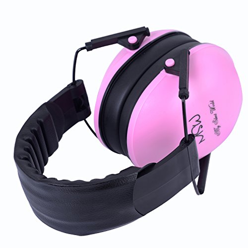 Ear Muffs Headband Sicherheit Ohrenschützer NRR 22 dB Gehörschutz, Faltende-gepolsterter Kopfbügel Kapselgehörschützer mit Weichschaum für Erwachsene und Kinder(Rosa) - 4