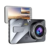 4'IPS Dual Lens Car Dash Cam Driving Recorder Front Rear FHD 1080P Dashboard Camera 170 Grad Vehicle Driving DVR Recorder G-Sensor Parking Monitor WDR