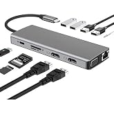 Coverzone 12in1 Dock Station 2 Adet HDMI Uyumlu 1000 Mbps 4K USB C Adapt&ouml;r&uuml; USB 3.0 VGA RJ45 Pd I&ccedil;in Macbook Pro Tipi C Docki