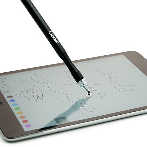 Ciscle Disc Stylus/Styli pen mit 2 klare ersetybare Disc Tipps Für alle Touchscreen Geräte, mit verdeckte Speicherung für ersetzbare Disc Tipps (schwarz) - 4